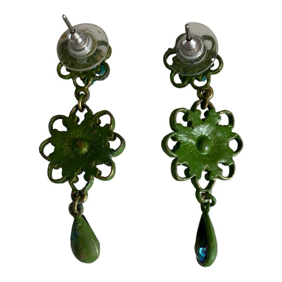 Rhinestone Post Earrings - Picture 2 of 2